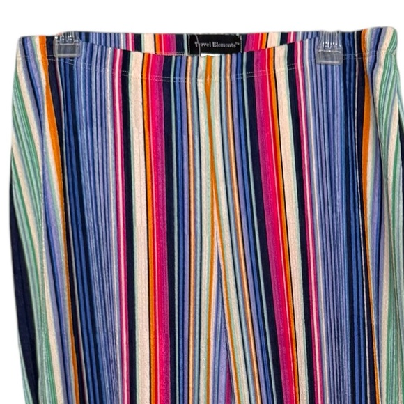 Travel Elements Size L Monsoon Savannah Stripe Wide Leg Elastic Waist Trousers - Picture 3 of 4